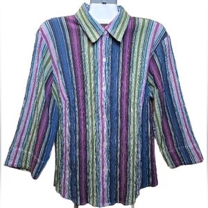 Colorful Striped Women's Lemon Grass Studio Blouse